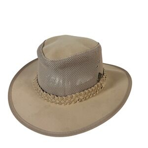 Dorfman Pacific DPC Outdoor Sun Hat Aussie Safari Hiking Fishing Tan Large Brim